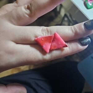 Pink Triangle Statement Ring